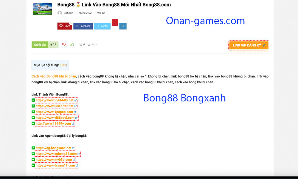 Website Bong88 Bongxanh